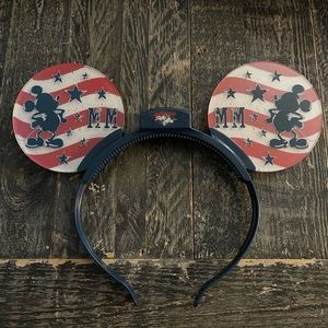 Disney Parks Mickey Mouse Americana 4th of July Light Up Glow Ears Headband